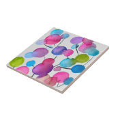 かわいいピンクの抽象芸術アートツリー タイル (側面)