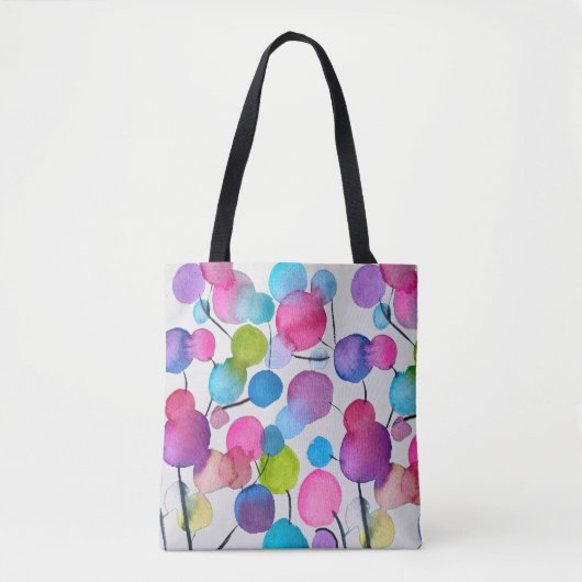かわいいピンクの抽象芸術アートツリー トートバッグ (正面)