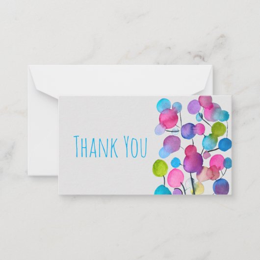 かわいいピンクの抽象芸術アートツリー ノートカード (正面)