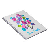 かわいいピンクの抽象芸術アートツリー ノートブック (右側)