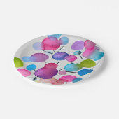 かわいいピンクの抽象芸術アートツリー ペーパープレート (アングル)