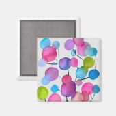 かわいいピンクの抽象芸術アートツリー マグネット (正面/裏面)