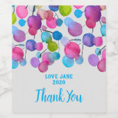 かわいいピンクの抽象芸術アートツリー ワインラベル (シングルラベル)