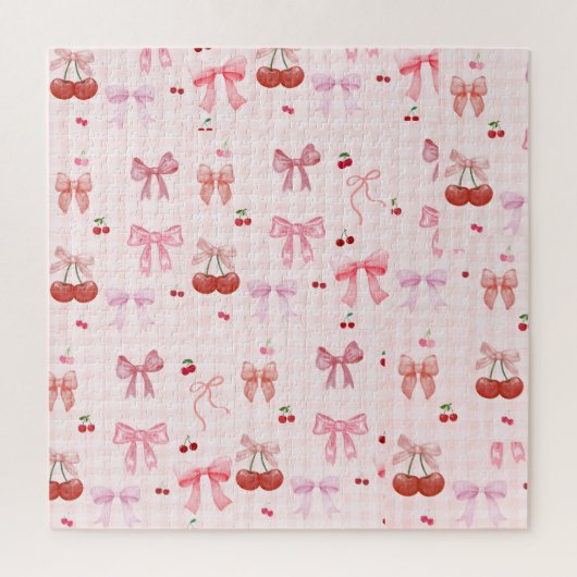 かわいいピンクの挑戦的コケットパズル ジグソーパズル (縦)