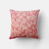 かわいいピンクの散在ハート クッション (裏面)