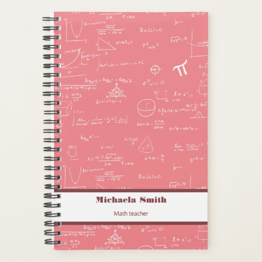 かわいいピンクの数式 プランナー手帳 (正面)