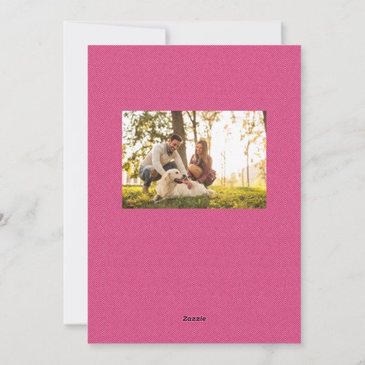 かわいいピンクの暖かいファジーなバレンタインデーのペットの写真 シーズンカード (裏面)