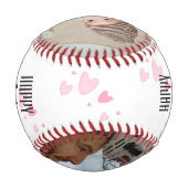 かわいいピンクの暖炉1st父の日 野球ボール (裏面)