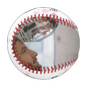 かわいいピンクの暖炉1st父の日 野球ボール (正面左)