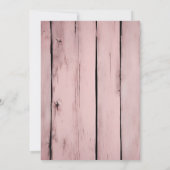 かわいいピンクの最初のロデオ赤ちゃん女の子1st誕生日 招待状 (裏面)