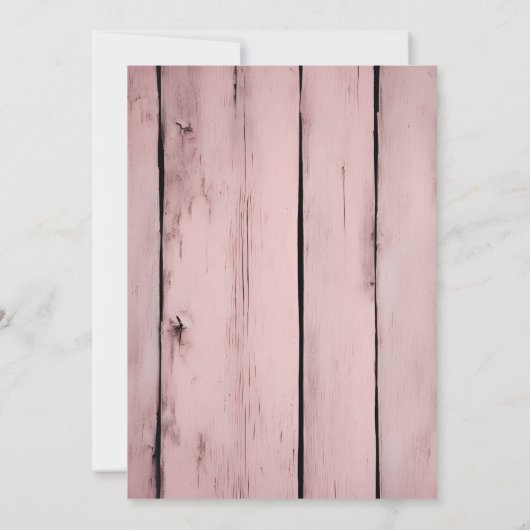 かわいいピンクの最初のロデオ赤ちゃん女の子1st誕生日 招待状 (裏面)