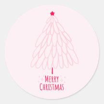かわいいピンクの木モダンメリークリスマス