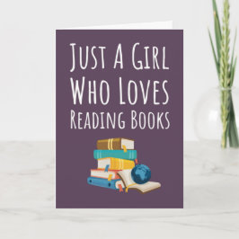 かわいいピンクの本を読むためのカード　赤ちゃん　女の子　子供向け カード