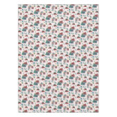 かわいいピンクの村のパターンクリスマス テーブルクロス (正面)