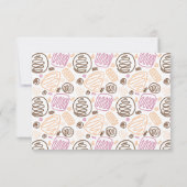 かわいいピンクの柄の誕生日子供女の子の写真 サンキューカード (裏面)