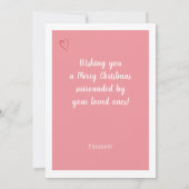 かわいいピンクの格言インラブメリークリスマス (裏面)