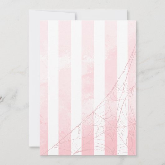 かわいいピンクの格言水色の子供たちハローウィンパーティ 招待状 (裏面)