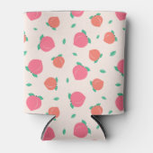 かわいいピンクの桃のパターン 缶クーラー (正面)