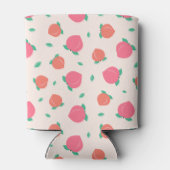 かわいいピンクの桃のパターン 缶クーラー (裏面)