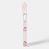 かわいいピンクの桃のパターンiPhone 14ケース – マットフィン Case-Mate iPhoneケース (裏面 / 左)