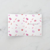 かわいいピンクの桃色のバラの花びら水彩画の感謝 サンキューカード (内部)