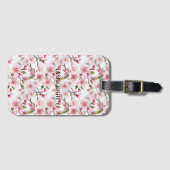 かわいいピンクの桜の花 ラゲッジタグ (正面横)