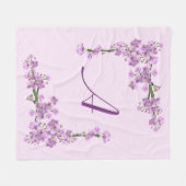 かわいいピンクの桜 フリースブランケット (正面(横))