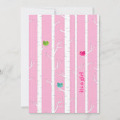 かわいいピンクの森の赤ちゃん女の子シャワー 招待状 (正面)