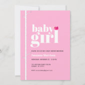 かわいいピンクの森の赤ちゃん女の子シャワー 招待状 (裏面)