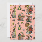 かわいいピンクの楽しいキノコのクリスマスホリデーパーティー 招待状 (裏面)