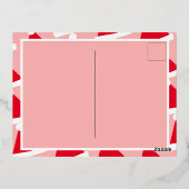 かわいいピンクの楽しいホリデー クリスマスグリーティング 箔シーズンポストカード (裏面)