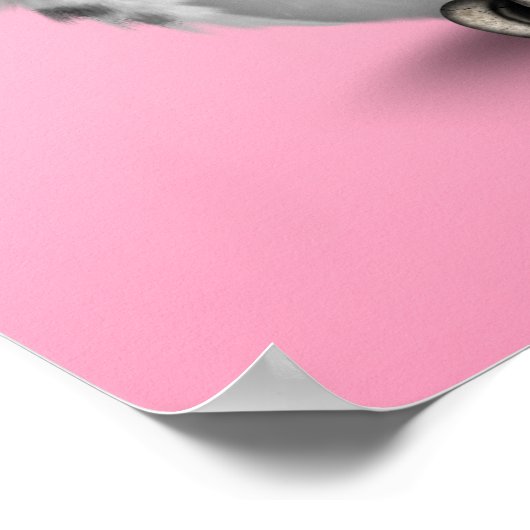 かわいいピンクの死んだ砂糖の日スカルフクロウ ポスター (角)