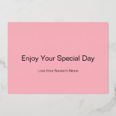 かわいいピンクの母の日の蝶 箔シーズンカード (裏面)