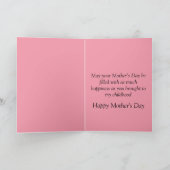 かわいいピンクの母親と子供のバーディーフローラ母の日 カード (内部)