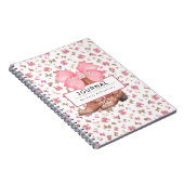 かわいいピンクの水の色の弓女性のカーボーイブーツジャーナル ノートブック (右側)