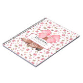 かわいいピンクの水の色の弓女性のカーボーイブーツジャーナル ノートブック (左側)