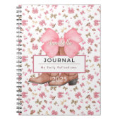 かわいいピンクの水の色の弓女性のカーボーイブーツジャーナル ノートブック (正面)