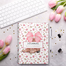 かわいいピンクの水の色の弓女性のカーボーイブーツジャーナル ノートブック