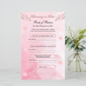 かわいいピンクの水の色ガーリー赤ちゃんシャワーおもしろいアドバイス (スタンド正面)