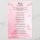 かわいいピンクの水の色ガーリー赤ちゃんシャワーおもしろいアドバイス (裏面)