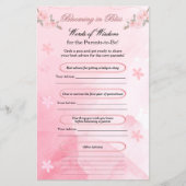 かわいいピンクの水の色ガーリー赤ちゃんシャワーおもしろいアドバイス (正面)