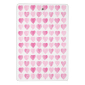 かわいいピンクの水彩ハート ミニクリップボード (裏面)