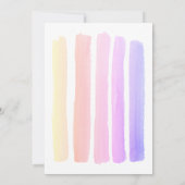 かわいいピンクの水彩写真ガーリー誕生日パーティー 招待状 (裏面)