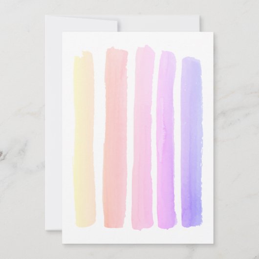 かわいいピンクの水彩写真ガーリー誕生日パーティー 招待状 (裏面)