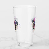 かわいいピンクの水彩画のパグ タンブラーグラス (右)