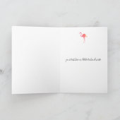 かわいいピンクの水彩画のフラミンゴはあなたの頭部を保ちます 案内状 (内部)