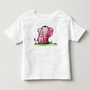 かわいいピンクの水彩象のトドラーTシャツ トドラーTシャツ