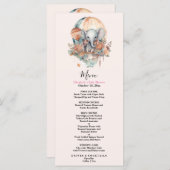 かわいいピンクの水彩風船象ベビー翔 メニュー (正面/裏面)