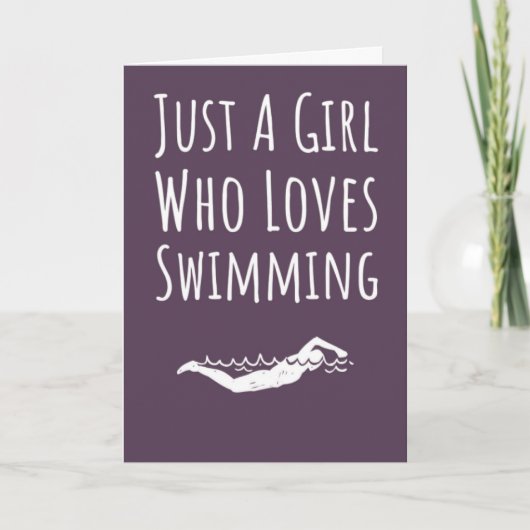 かわいいピンクの水泳カード　赤ちゃん女の子　子供スイマー カード (正面)