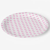 かわいいピンクの水玉模様 |ベビーシャワーまたは子供の誕生日 ペーパープレート (アングル)